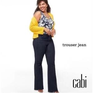 CAbi Women's Trouser Wide Leg Jeans Size 18 / 29" Inseam Deep Sea Wash Denim